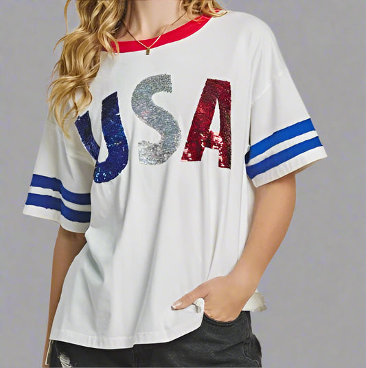 Sequin USA Tee Plus Size