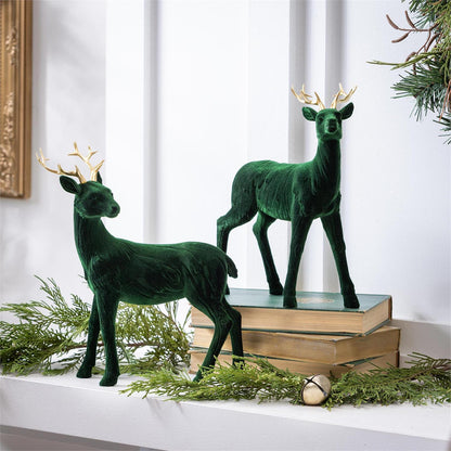 Shades of Green Flocked Deer