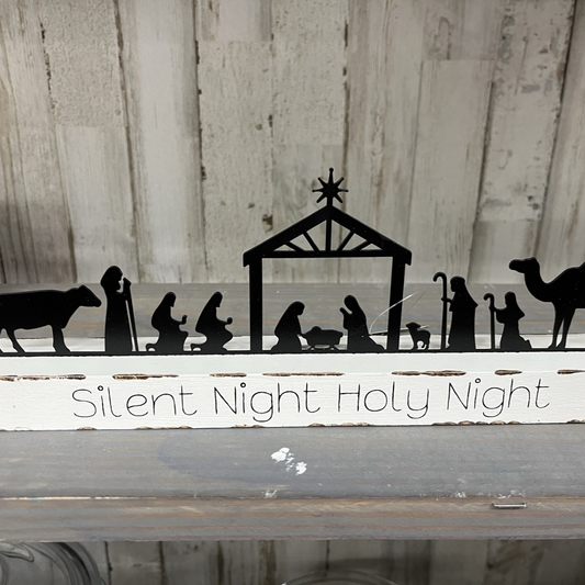 Silent Night Holy Night Nativity Sign