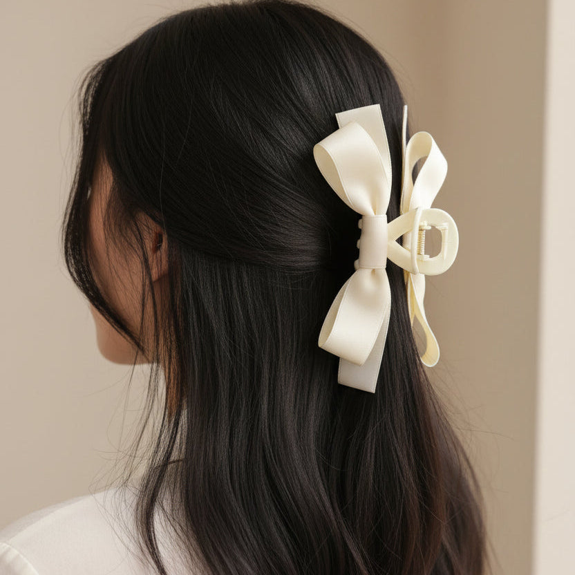 Silky Ribbon Bow Hair Claw