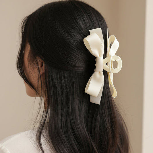Silky Ribbon Bow Hair Claw