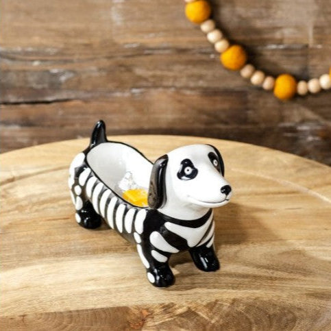 Skeleton Weiner Dog Candy Bowl