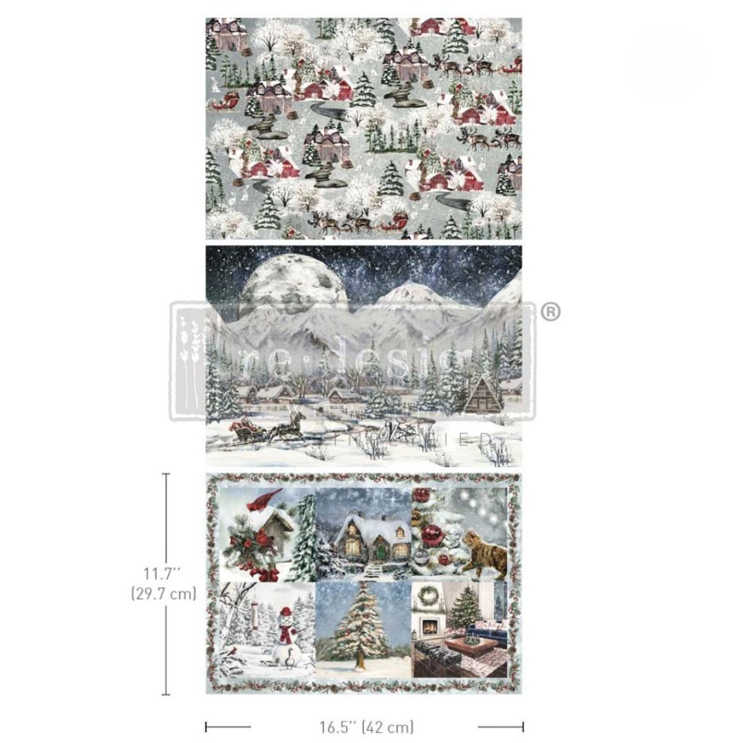 Decoupage Fiber Pack - Snowfall Splendor