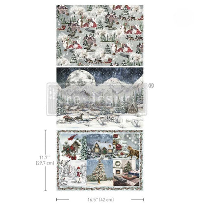 Decoupage Fiber Pack - Snowfall Splendor