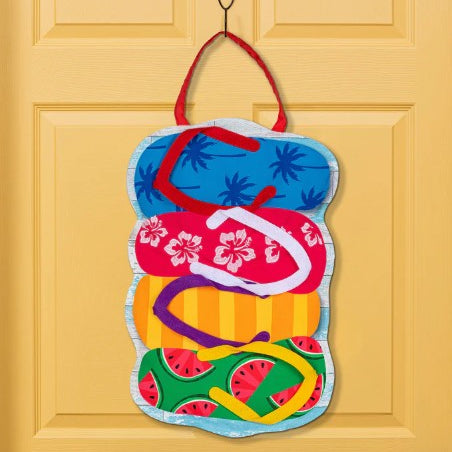 Stacked Flip Flop Door Decor
