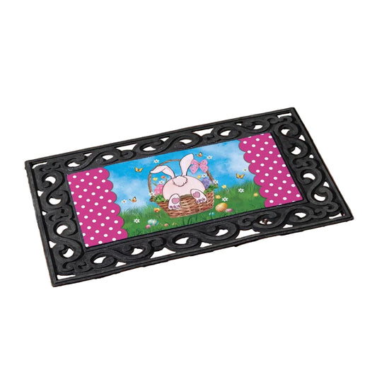 Evergreen Basket Bunny switch mat with Easter design on a white background.