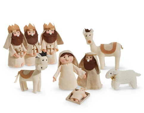 Tan Nativity Scene - Set of 9