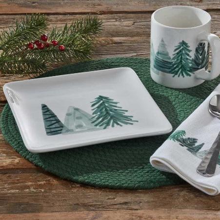 Hand Painted Holiday Tree Plate