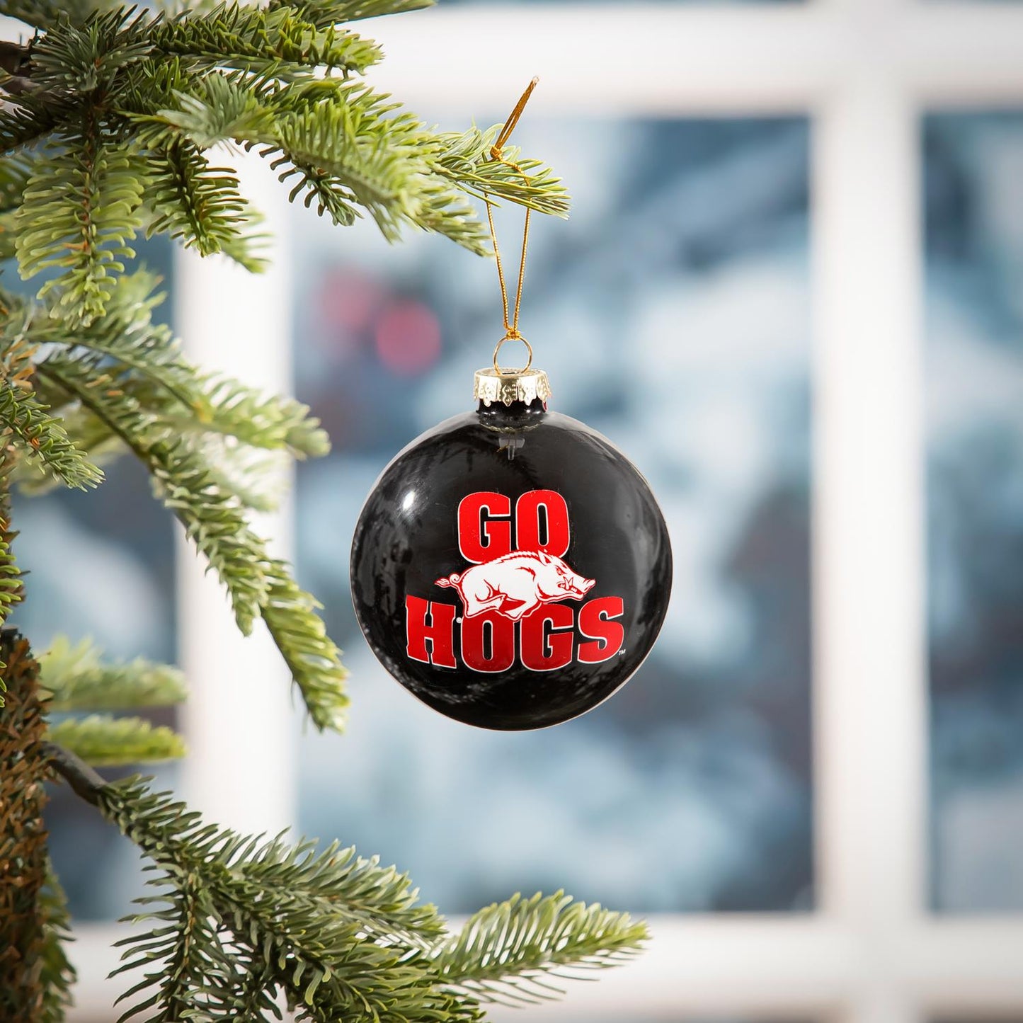 University of Arkansas Blown Glass Ornament