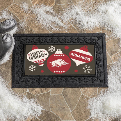 University of Arkansas Holiday Coir Switch Mat