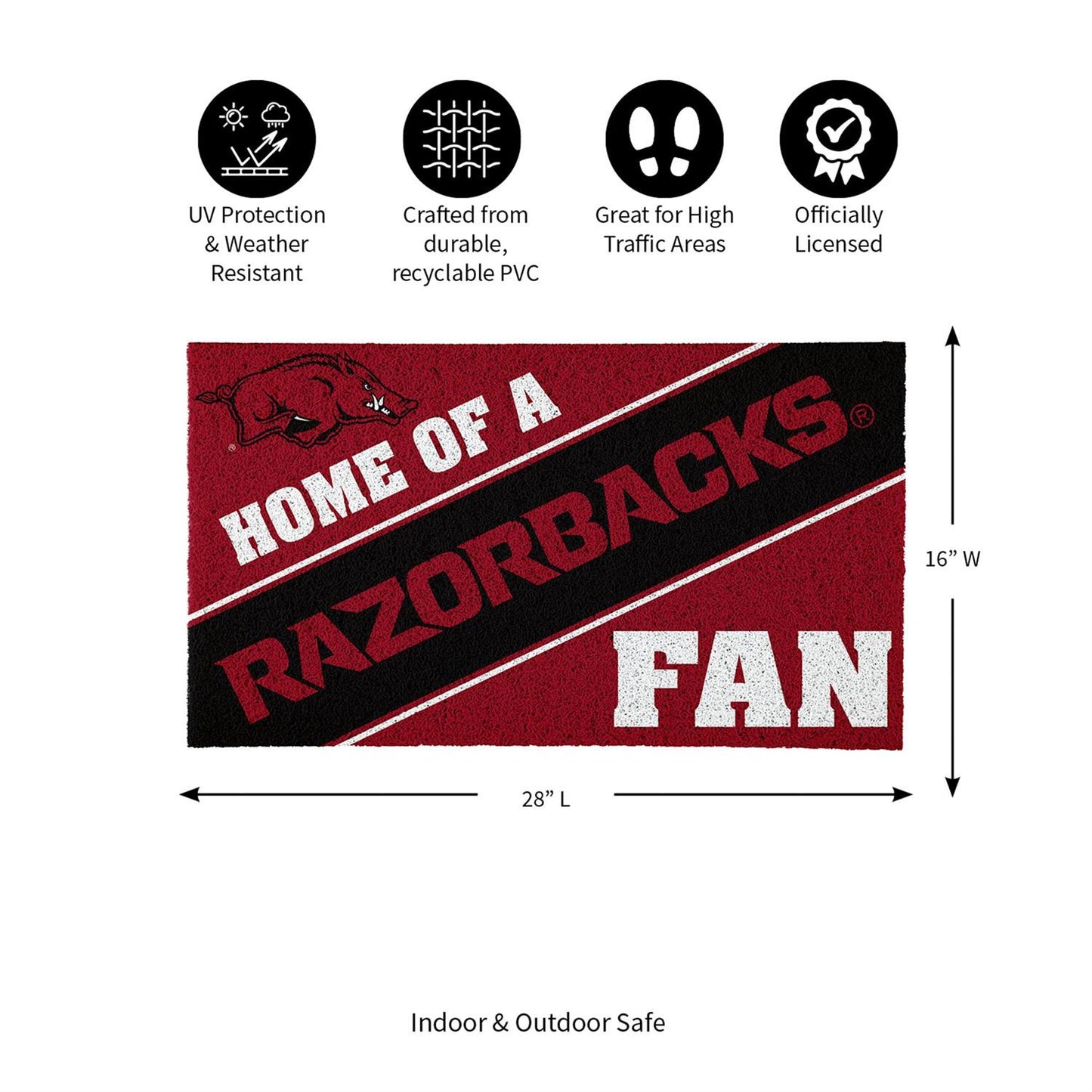 University of Arkansas Home of a Fan PVC Doormat