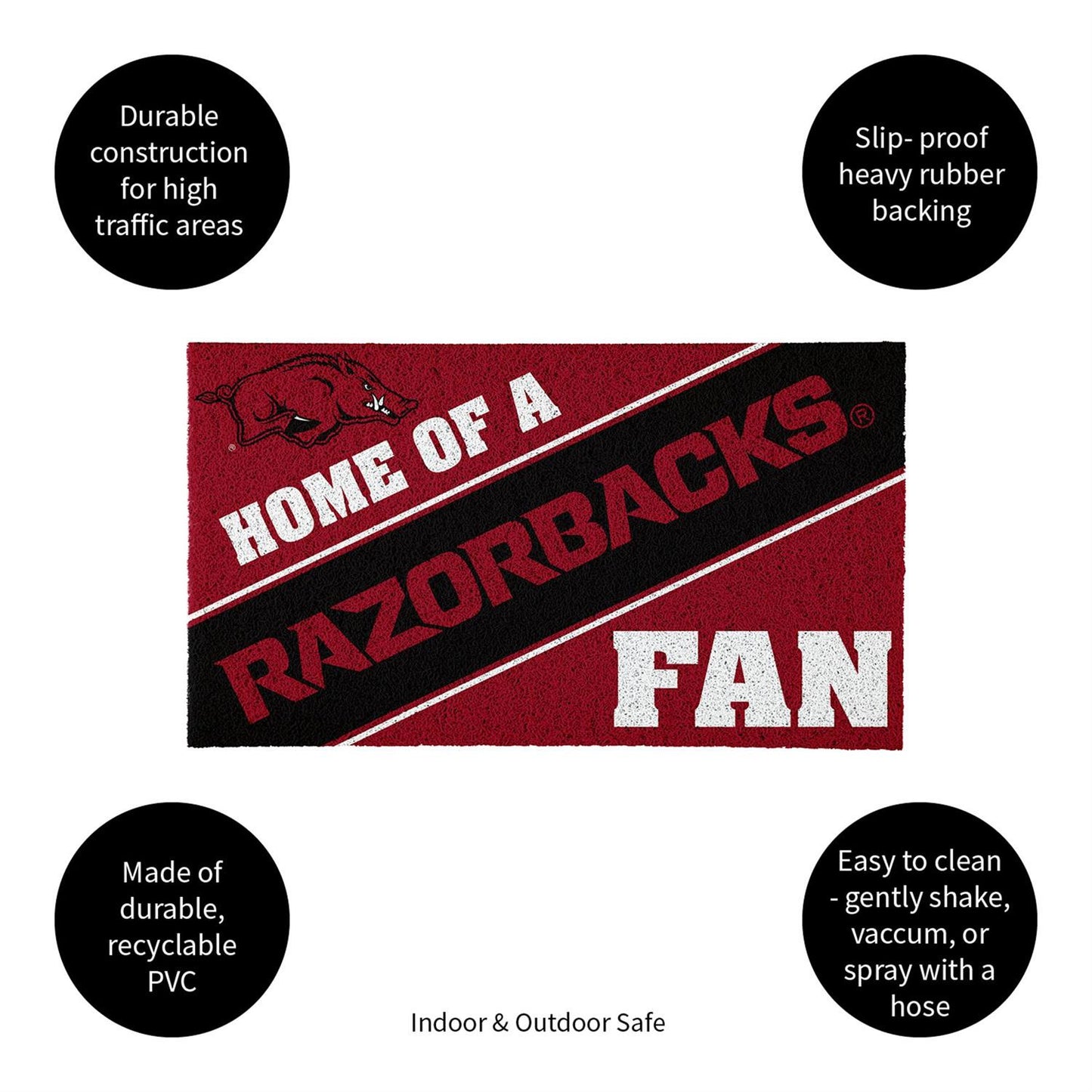 University of Arkansas Home of a Fan PVC Doormat