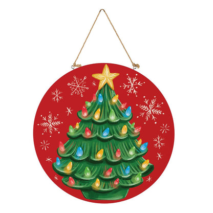 Vintage Ceramic Christmas Tree Door Hanger