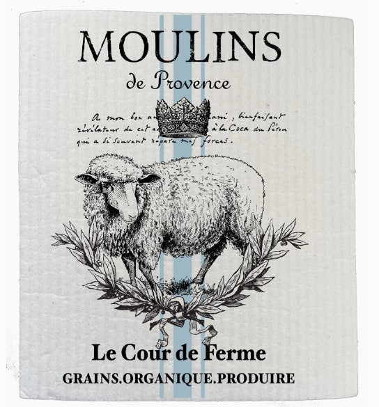 Swedish Dishcloth- Vintage French Moulins Lamb