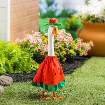 Giddy the Porch Goose Statue and Outfits