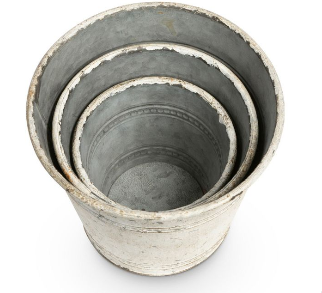 Whitewashed Tin Pot Cover