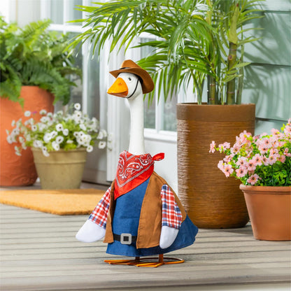 Giddy the Porch Goose Statue and Outfits