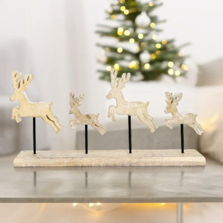 Reindeer on Stand Wood Cutout
