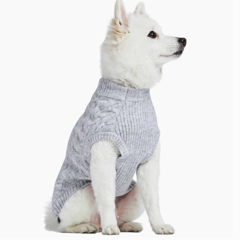 Grey Fuzzy Yarn Pet Sweater