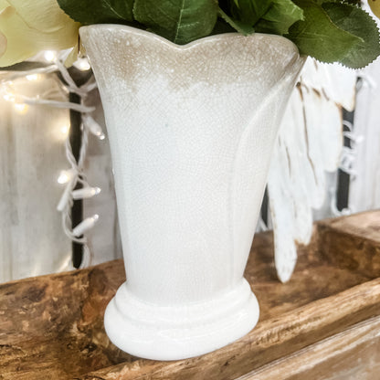 White Crackle Vase