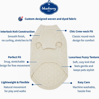 Ivory Fuzzy Yarn Pet Sweater