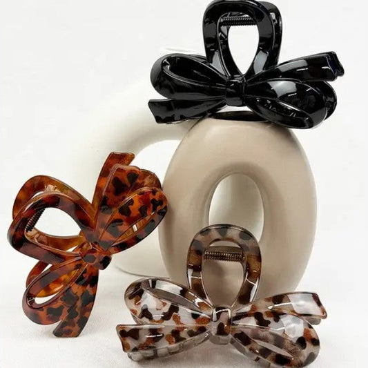 Leopard Print Bow Hair Claw
