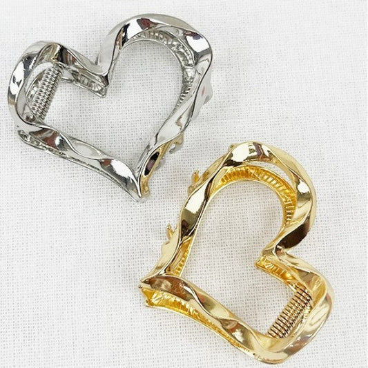 Metal Heart Shape Hair Claw Clips