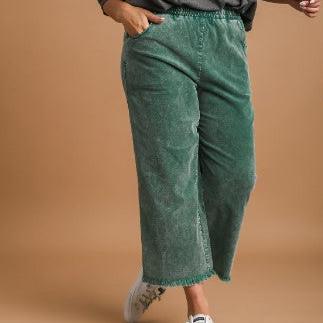 Stone Wash Pants - Green