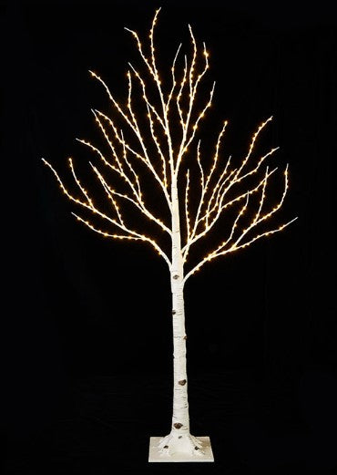 4' Lighted Birch White Tree