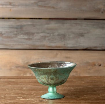 Antique French Blue Etched Compote - LOCAL PICK UP ONLY