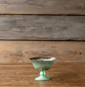 Antique French Blue Etched Compote - LOCAL PICK UP ONLY