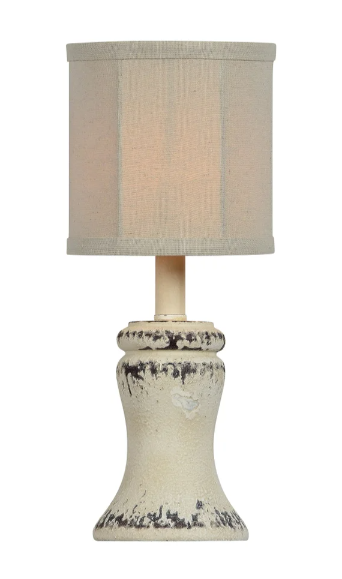 Bellamy Distressed Cream Accent Table Lamp - Local Pick Up ONLY
