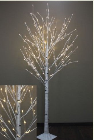 7' Lighted White Birch Tree