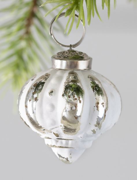 Park Hill Cottage White Onion Glass Ornament