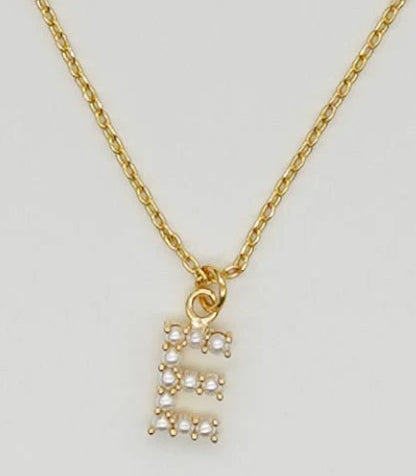 Dainty Love Pearl Initial Necklace