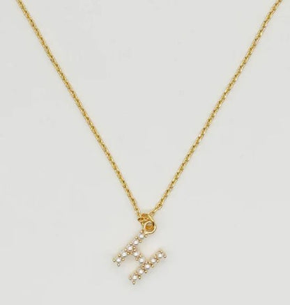 Dainty Love Pearl Initial Necklace