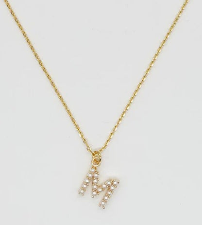 Dainty Love Pearl Initial Necklace