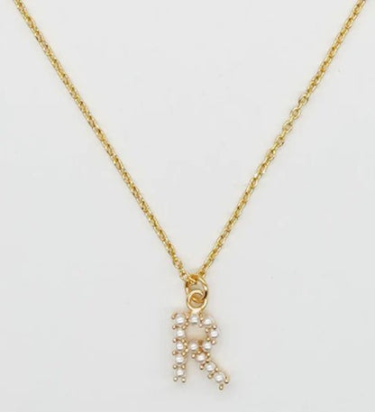 Dainty Love Pearl Initial Necklace