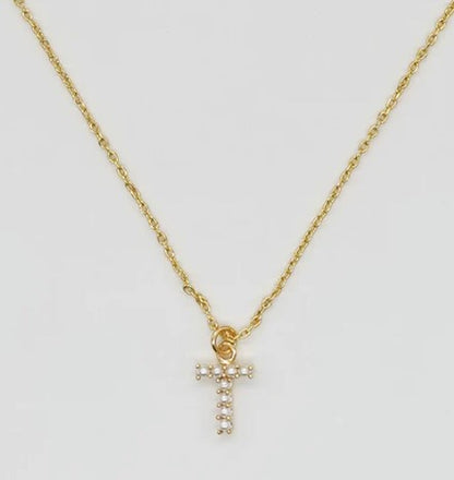 Dainty Love Pearl Initial Necklace