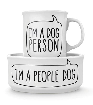 Howligans Dog Person Mug & Dog Bowl Set