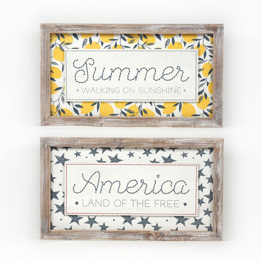 Double Sided Summer Sign - Summer/America