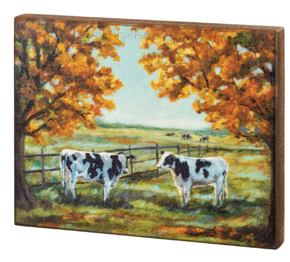 Fall Cow Box Sign