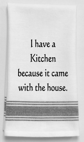 100% Cotton Kitchen Towels Printed with Cute Kitchen Sayings 'Life is Short