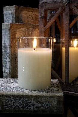 8 x 6 Large Ivory Poured Flameless Candle – Interior Delights