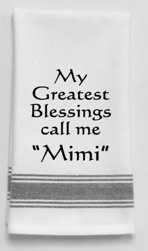 My Greatest Blessings Call Me Mom 100% Cotton, 27 x 27 Kitchen Towel -  Honey Dew Gifts
