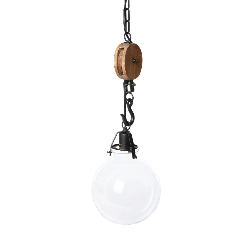 Pendant Light with Clear Vintage Globe - Local Pick Up ONLY