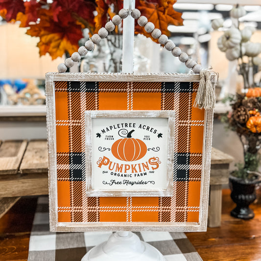 Maple Tree Pumpkins Sign