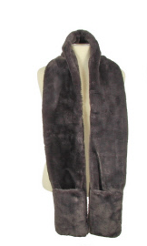 Faux Fur Plush Scarf with Pockets