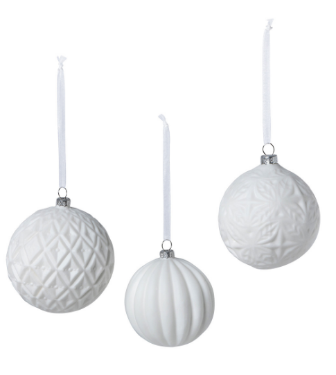 Park Hill White Quilted Ornament