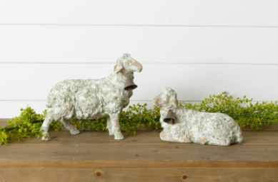 Ceramic Sheep with Bell Collars